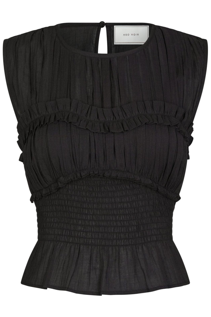 Forudbestilling - Neo Noir - Tiril S Voile Top 166128 - 676 - Dark Brown Toppe