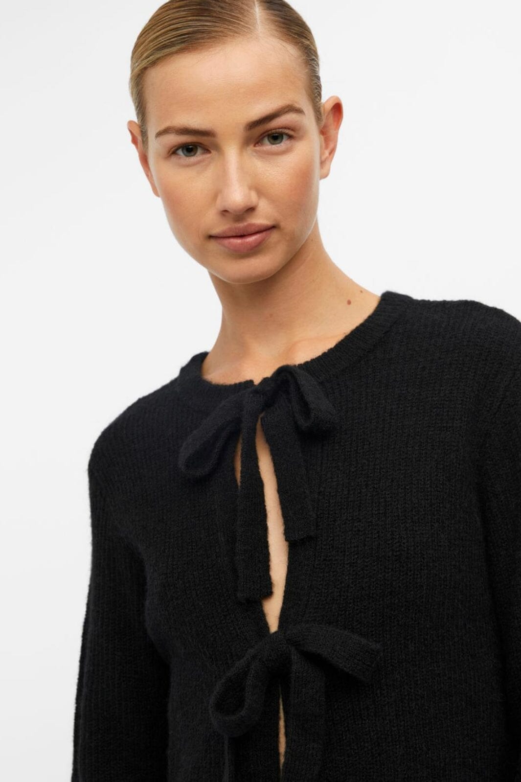 Forudbestilling - Object - Objparvi Knit Cardigan 130 - 4447396 Black Melange Cardigans