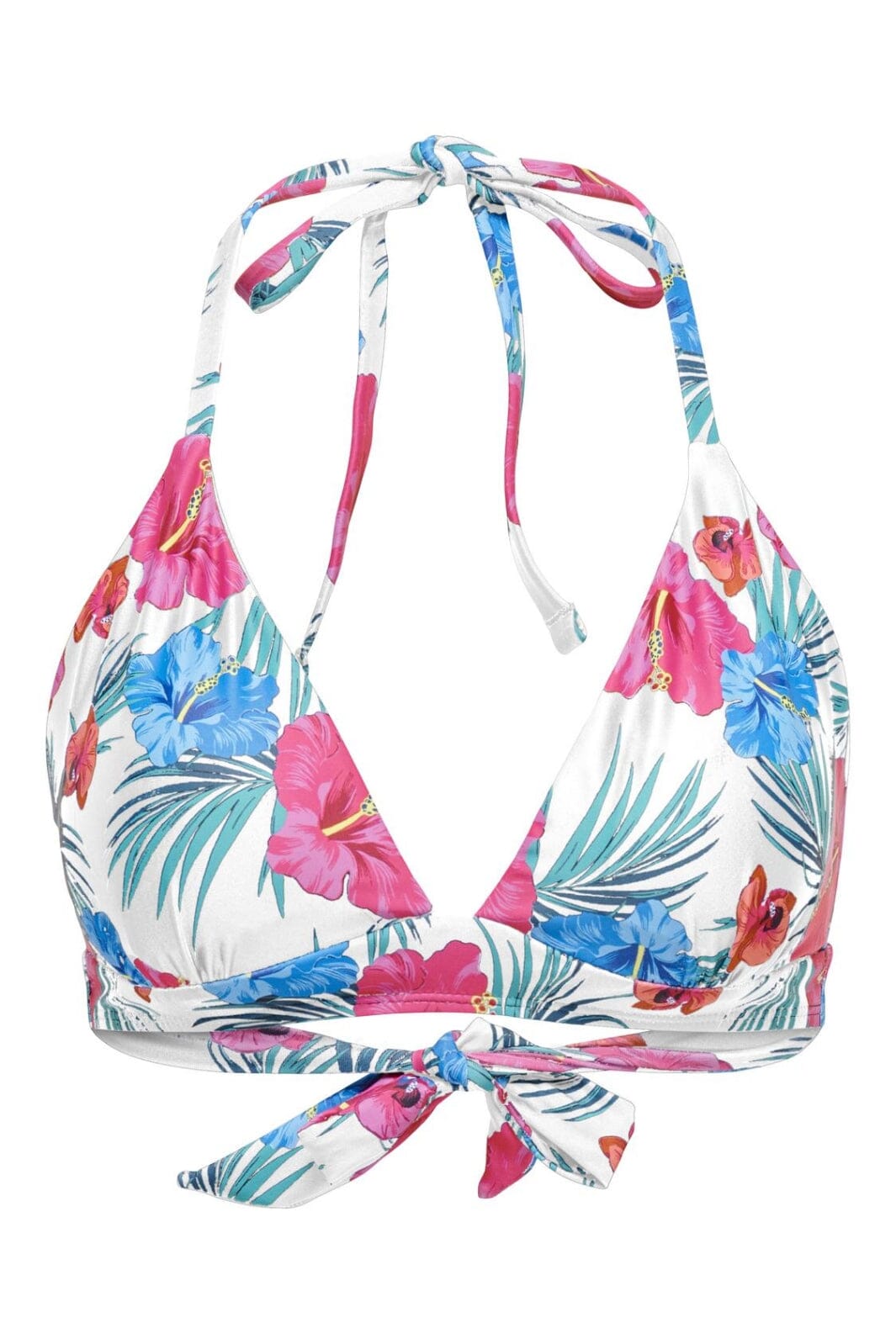Only - Onlaimee Halter Bikini Top Swm Acc - 4474905 Cloud Dancer Hibiscus Tropical