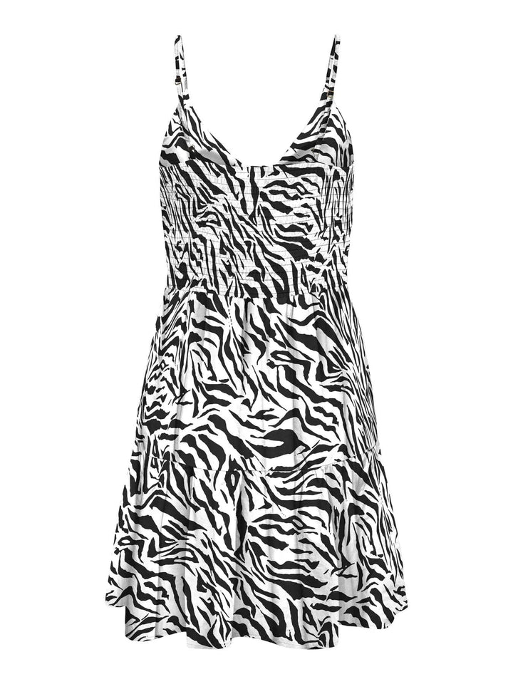 Only - Onljennie S/L Knot Short Dress Ox - 4948115 Black Zebra