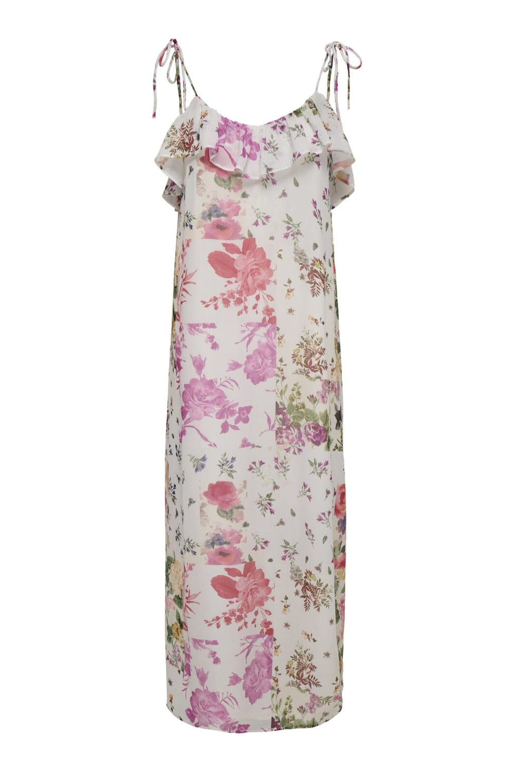 Only - Onlmilla Strap Dress - 4973256 Cloud Dancer Patchwork Flowers