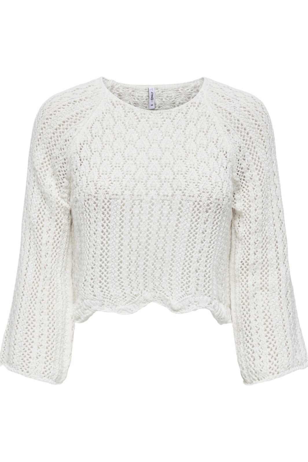 Forudbestilling - Only - Onlnola Life 3/4 Pullover Knt - 3650081 Cloud Dancer (Maj) Strikbluser