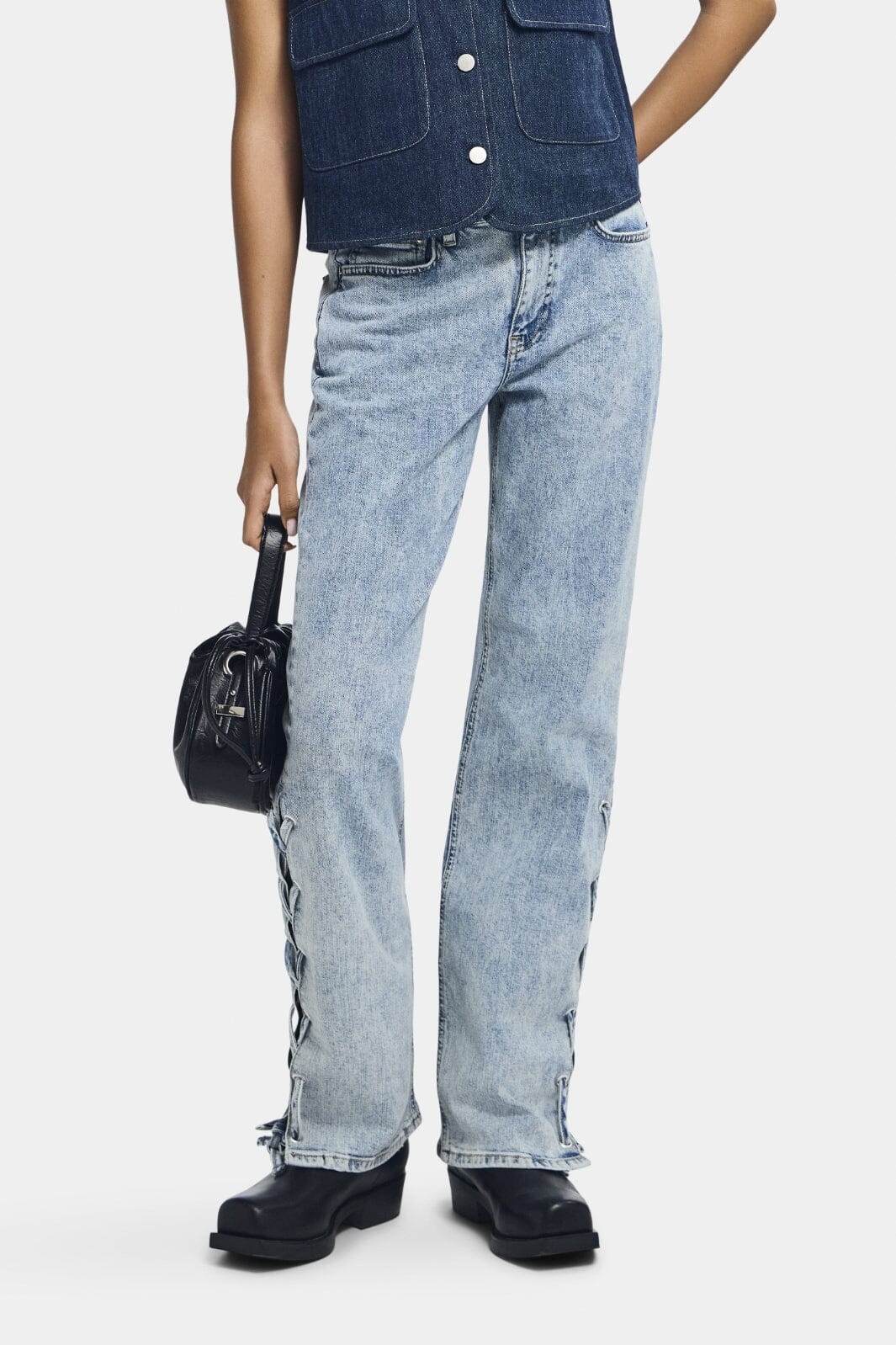 Forudbestilling - Pieces - Pcfenda Straight Denim Jeans Fsy - 4746907 Light Blue Denim Jeans