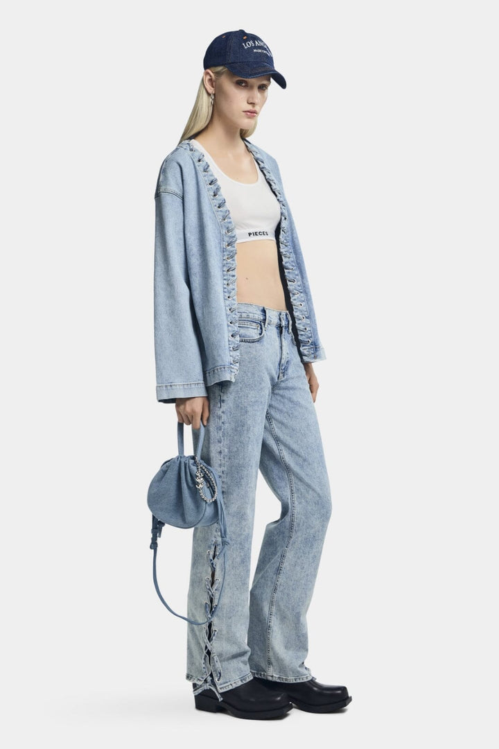 Forudbestilling - Pieces - Pcfenda Straight Denim Jeans Fsy - 4746907 Light Blue Denim Jeans