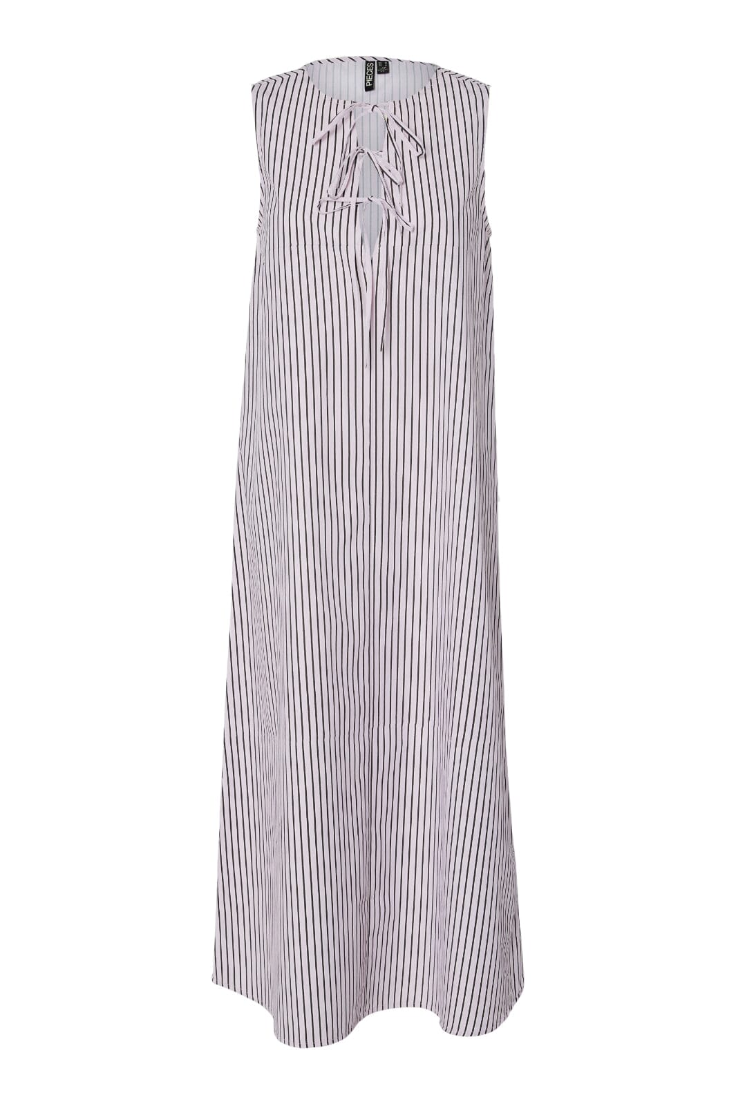 Pieces - Pcjenna Sl Midi Rev. Tie Dress - 4945041 Pink Tulle Delicioso And Bright White