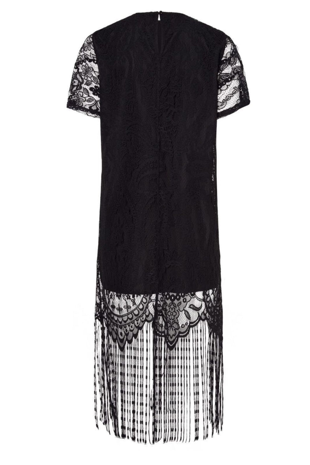 Pieces - Pcmary Ss Short Fringe Dress - 4944876 Black
