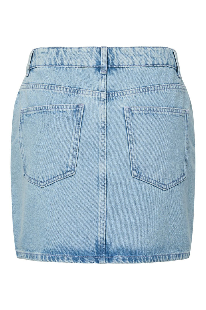 Pieces - Pcnoel Short Denim Skirt Pp - 4936544 Light Blue Denim Rhine Stones