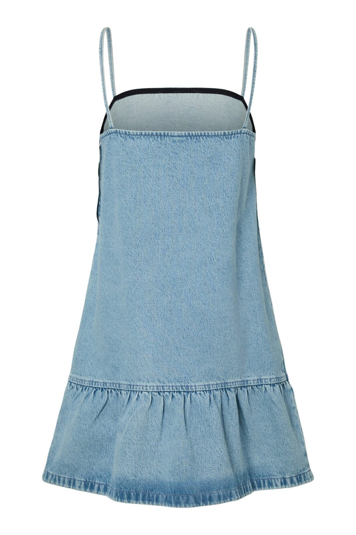 Pieces - Pcnoel Short Slip Denim Dress Fsy - 4936547 Light Blue Denim Rhine Stones