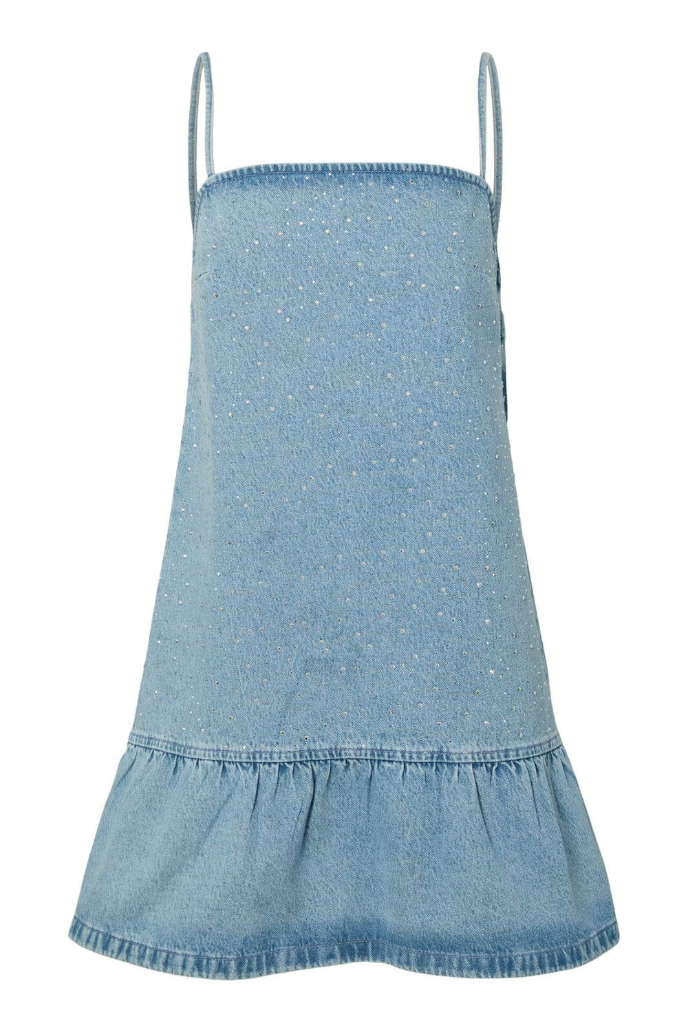 Pieces - Pcnoel Short Slip Denim Dress Fsy - 4936547 Light Blue Denim Rhine Stones