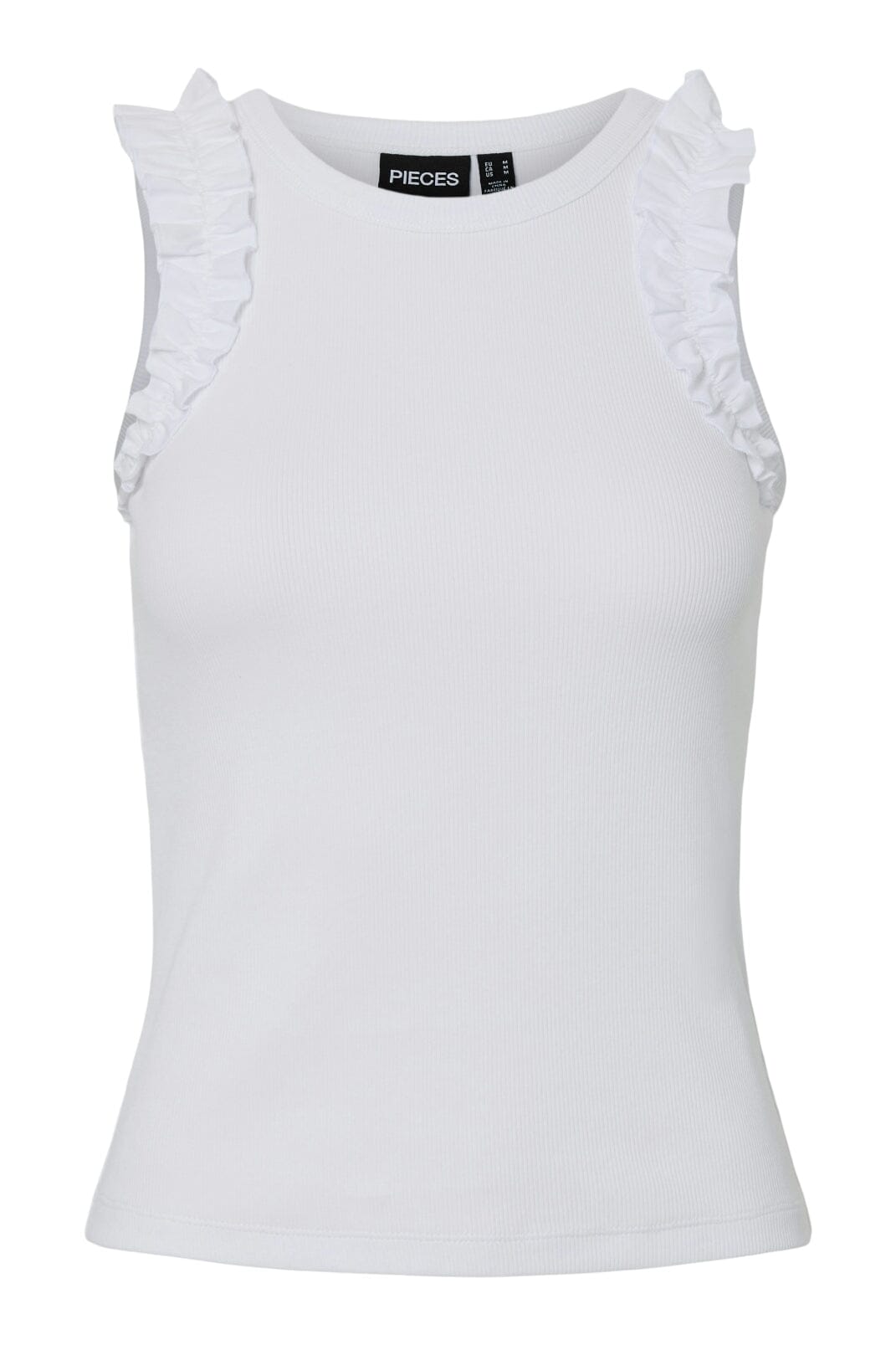 Pieces - Pctubana Frill Tank Top Pp - 4935394 Bright White
