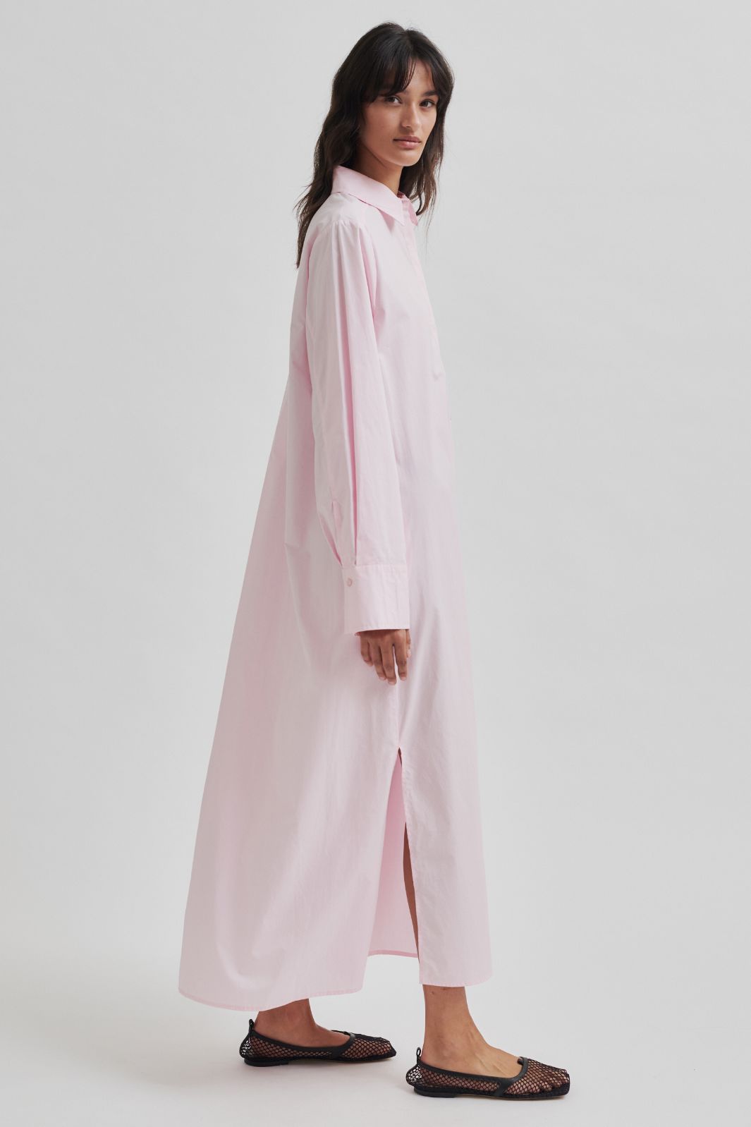 Forudbestilling - Second Female - Cimone Maxi Shirt Dress 59663 - Cherry Blossom Kjoler