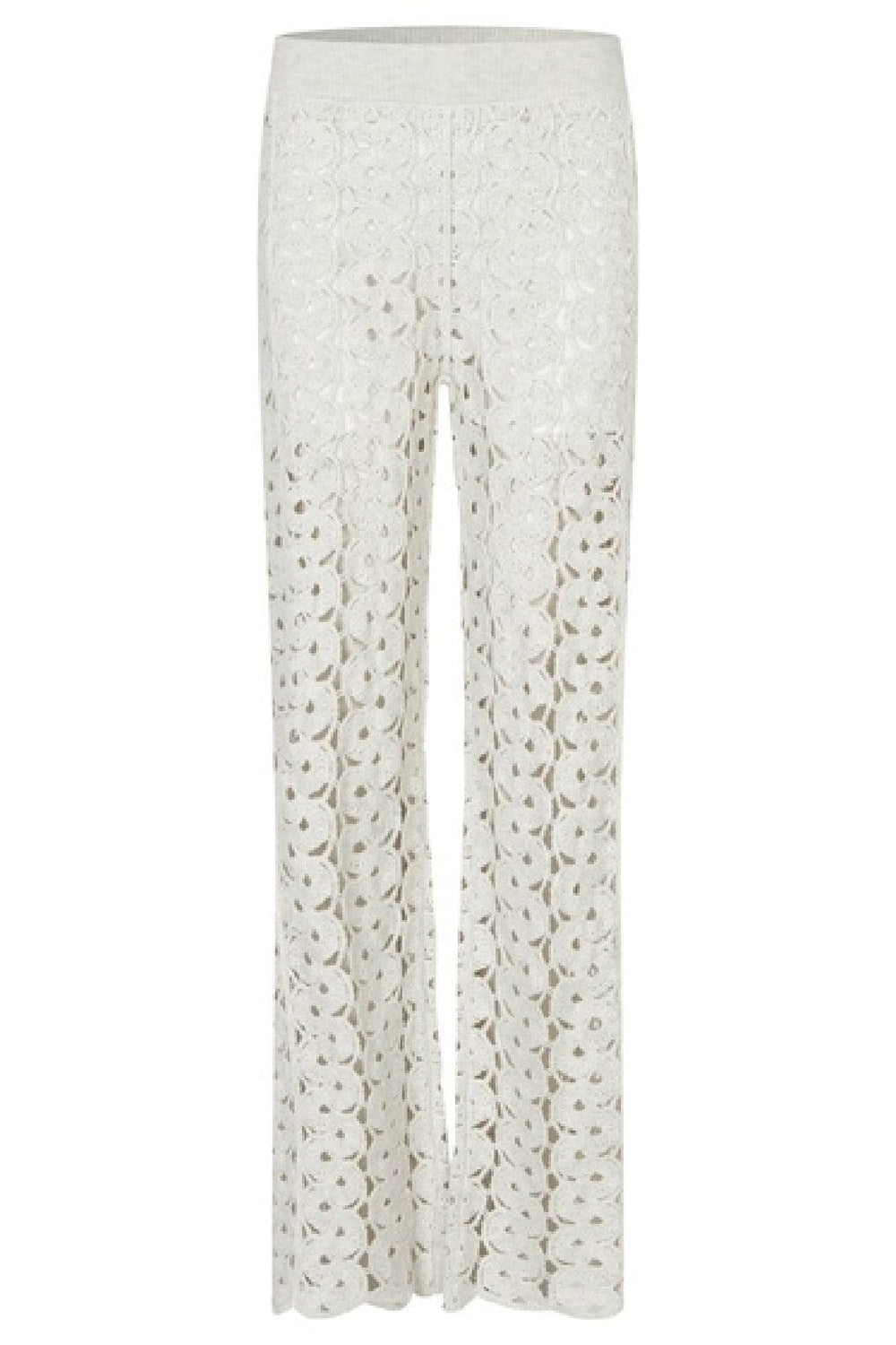 Second Female - Coralie Knit Pants 59588 - Light Grey Melange