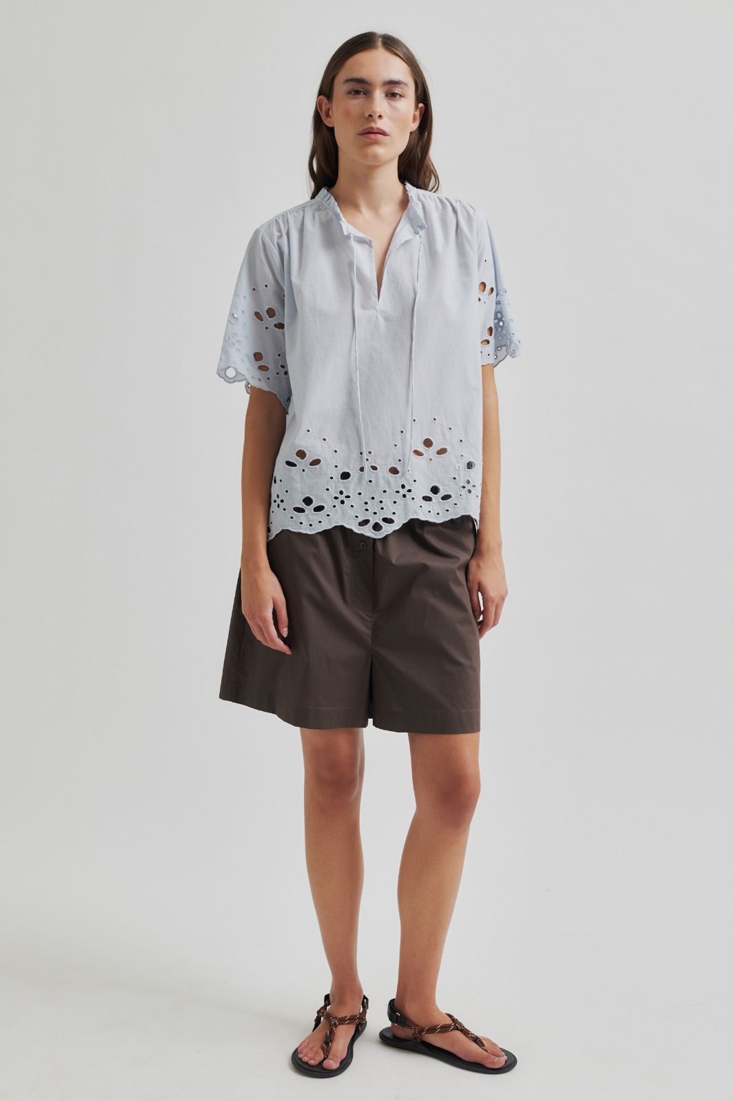 Forudbestilling - Second Female - Limona Blouse 59644 - Gray Dawn Bluser