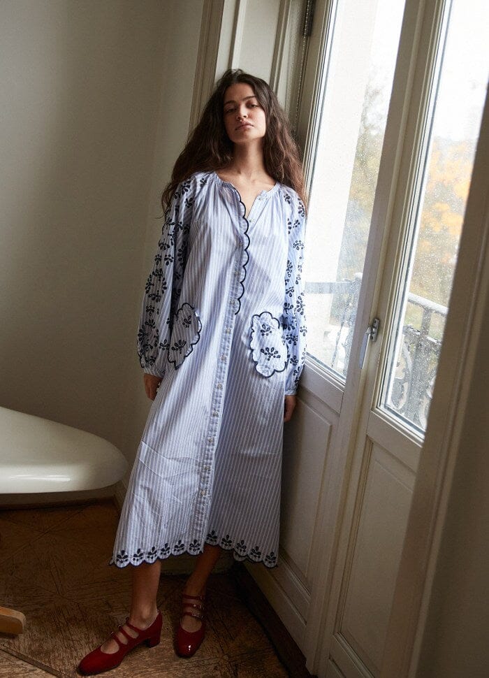 Forudbestilling - Sissel Edelbo - Elin Organic Cotton Dress SE 1196 - Ocean Kjoler