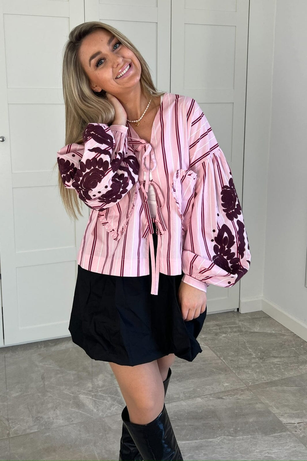 Forudbestilling - Sissel Edelbo x Molly&My - Molly Top SE 1650 - Rose Stripes Bluser