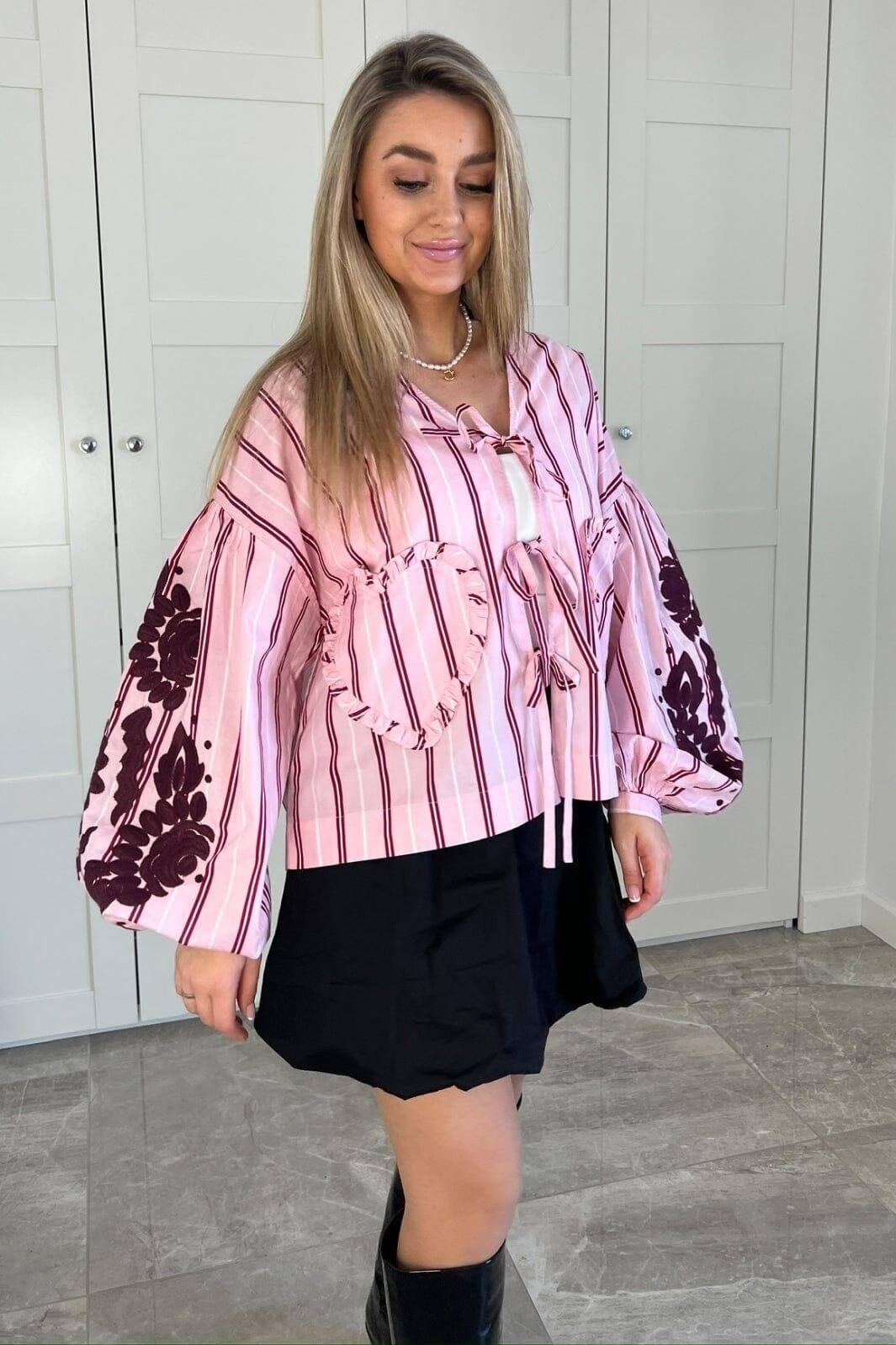 Forudbestilling - Sissel Edelbo x Molly&My - Molly Top SE 1650 - Rose Stripes Bluser