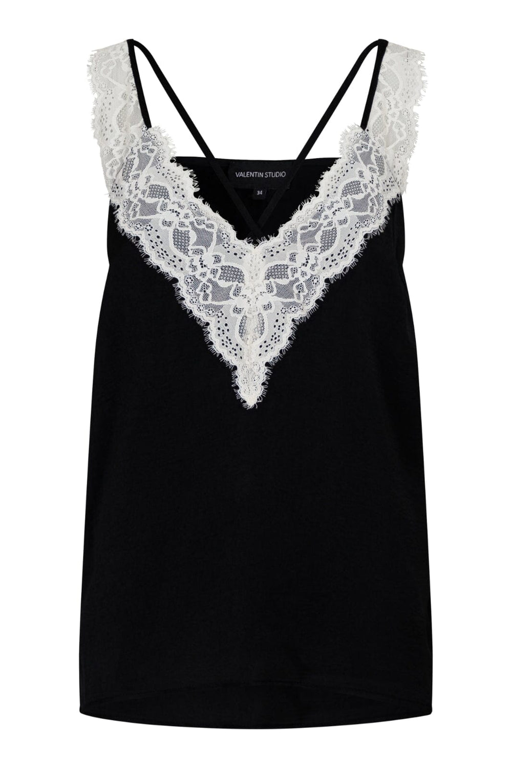 Forudbestilling - Valentin Studio - String Contrast Top - Black (April/Maj) Toppe