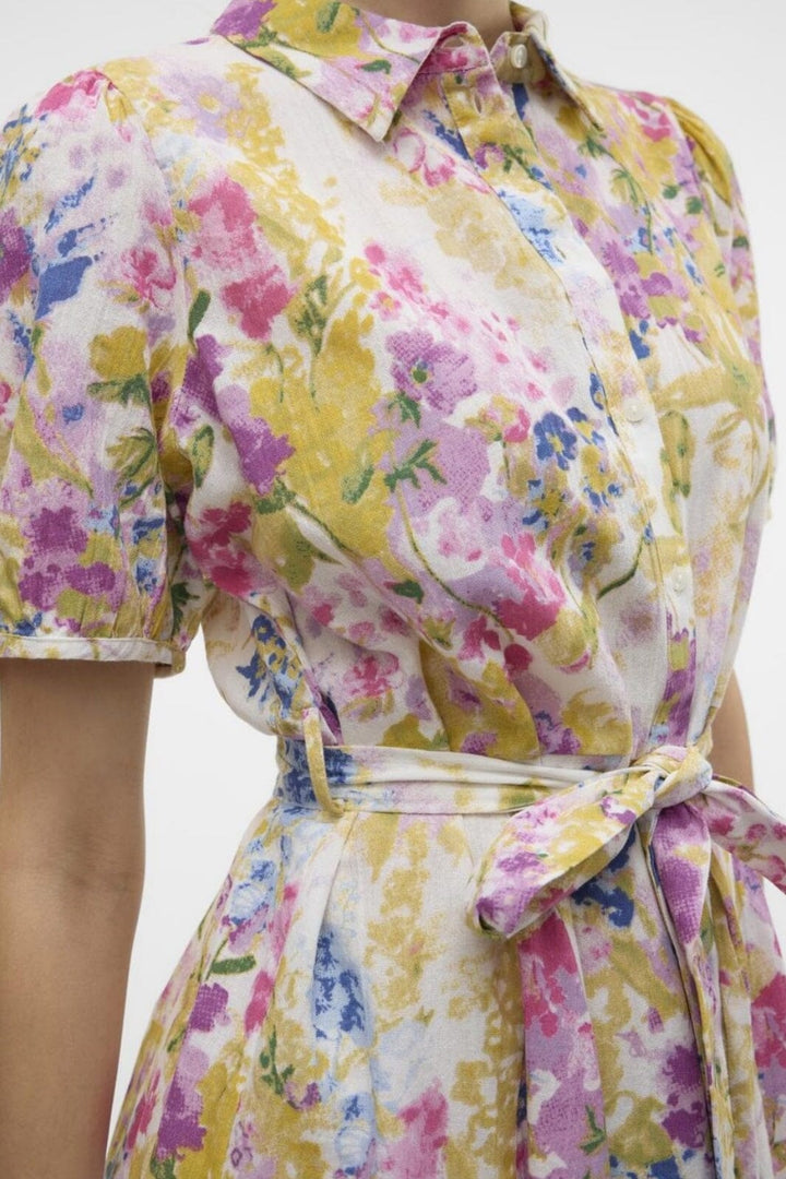 Vero Moda - Vmdicthe 2/4 Short Volume Dress - 4677272 Snow White Lucky