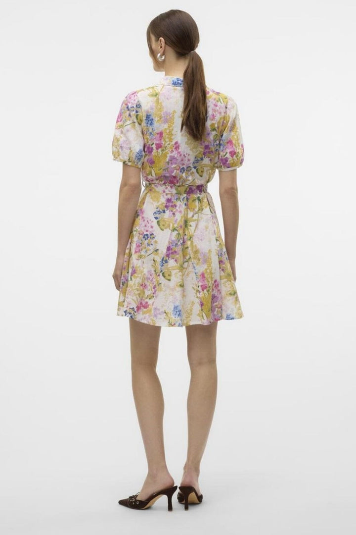 Vero Moda - Vmdicthe 2/4 Short Volume Dress - 4677272 Snow White Lucky