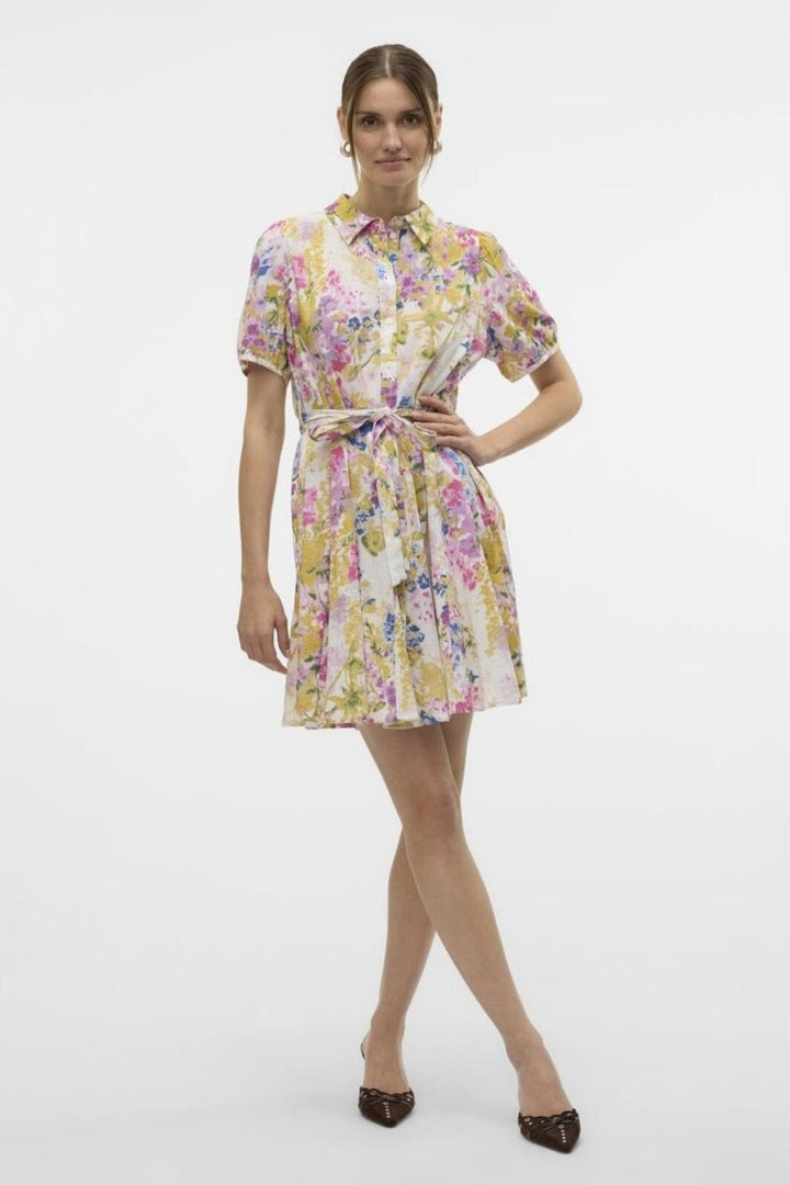 Vero Moda - Vmdicthe 2/4 Short Volume Dress - 4677272 Snow White Lucky