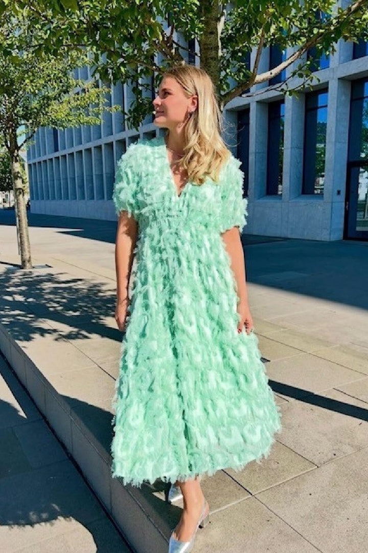 Forudbestilling - Y.A.S - Yaspazylla 2/4 Midi Dress - 4775747 Mist Green Kjoler