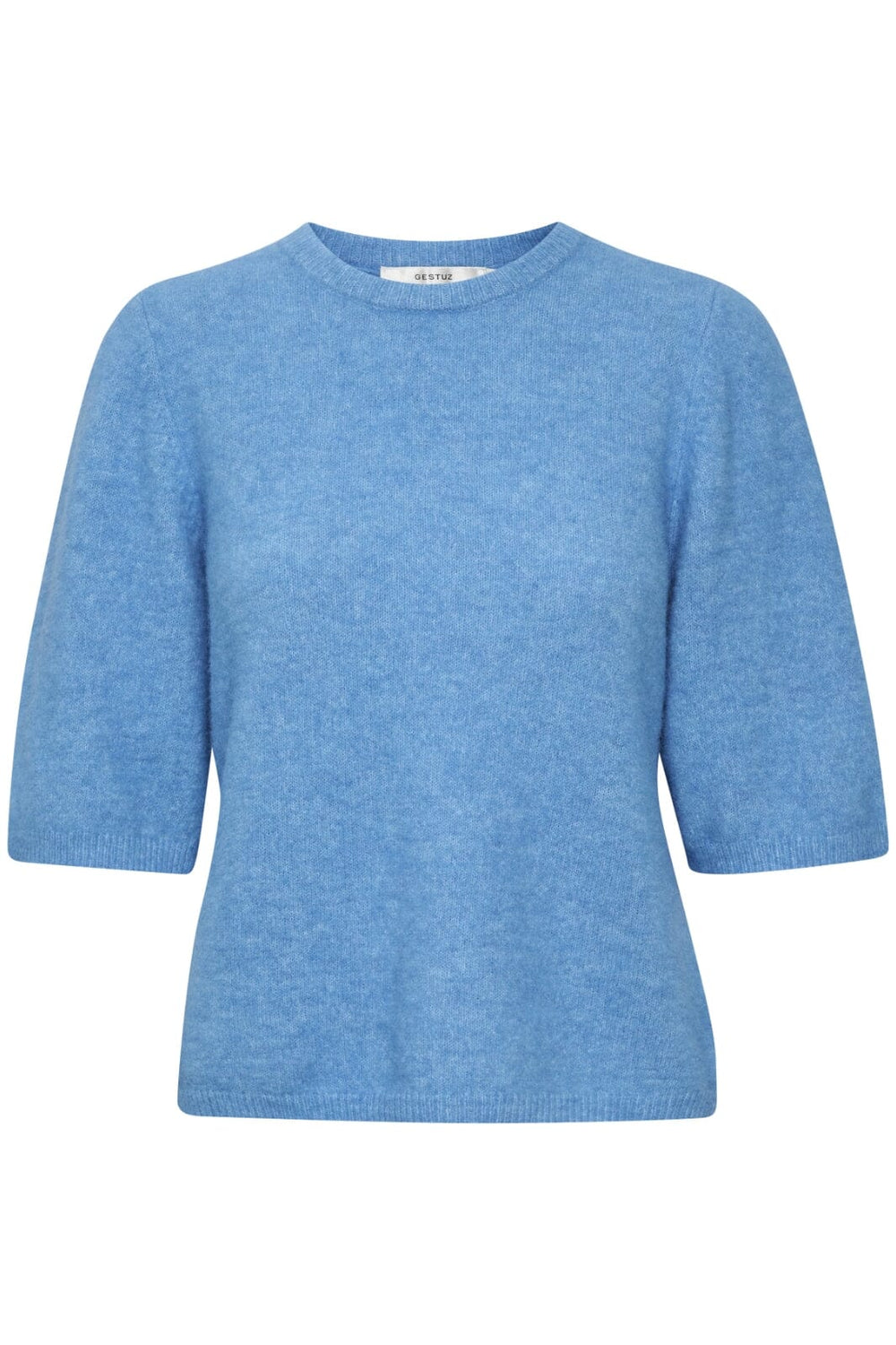 Gestuz - AlphaGZ tee - Malibu Blue Melange Strikbluser