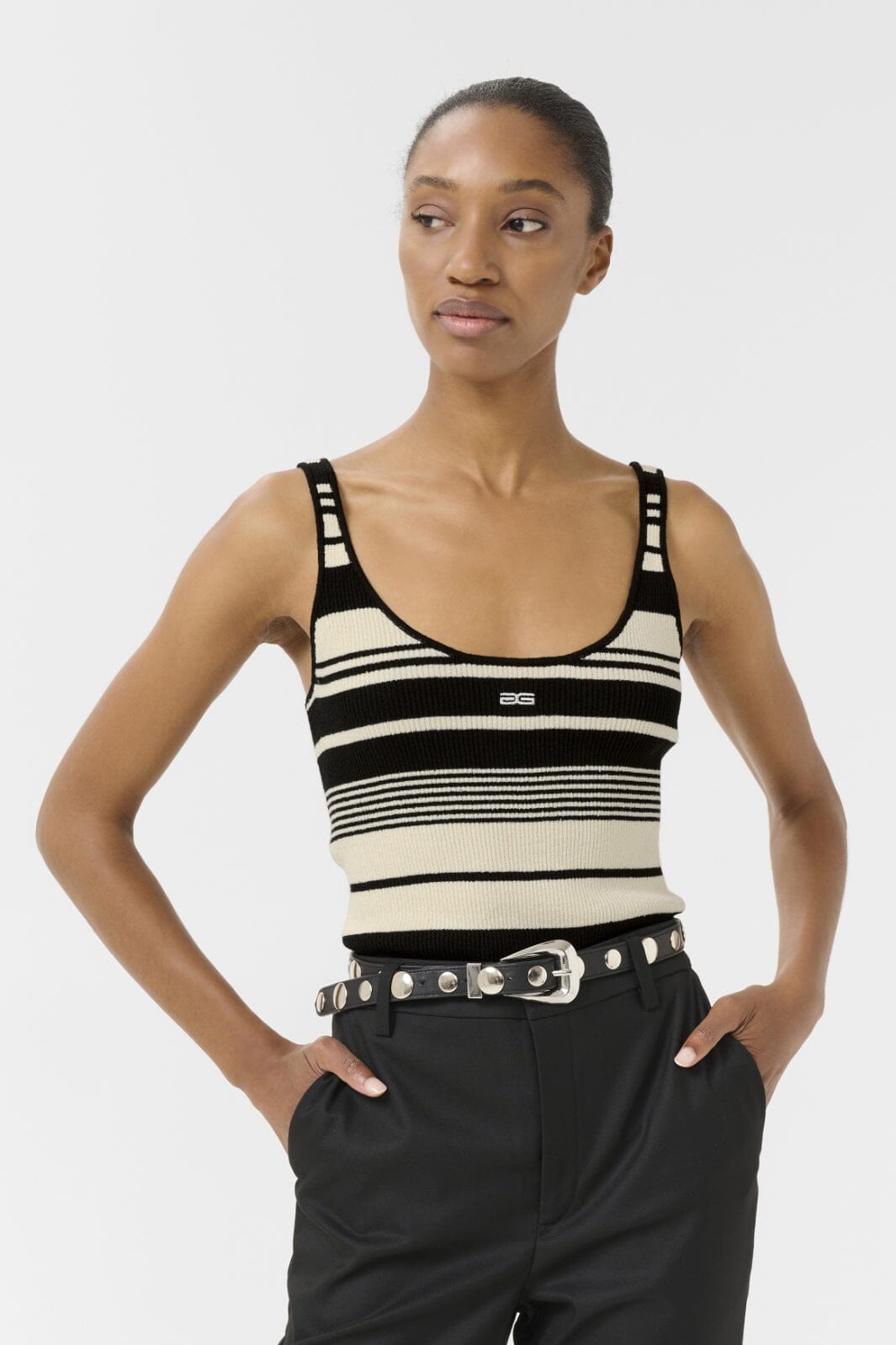Gestuz - Gzstela Top 10910343 - 107874 - Black/Birch Striped Toppe