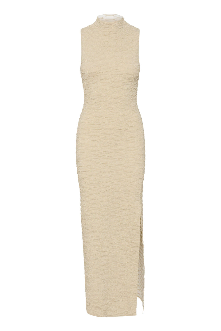 Gestuz - PiccaGZ SL dress - Offwhite/gold Kjoler