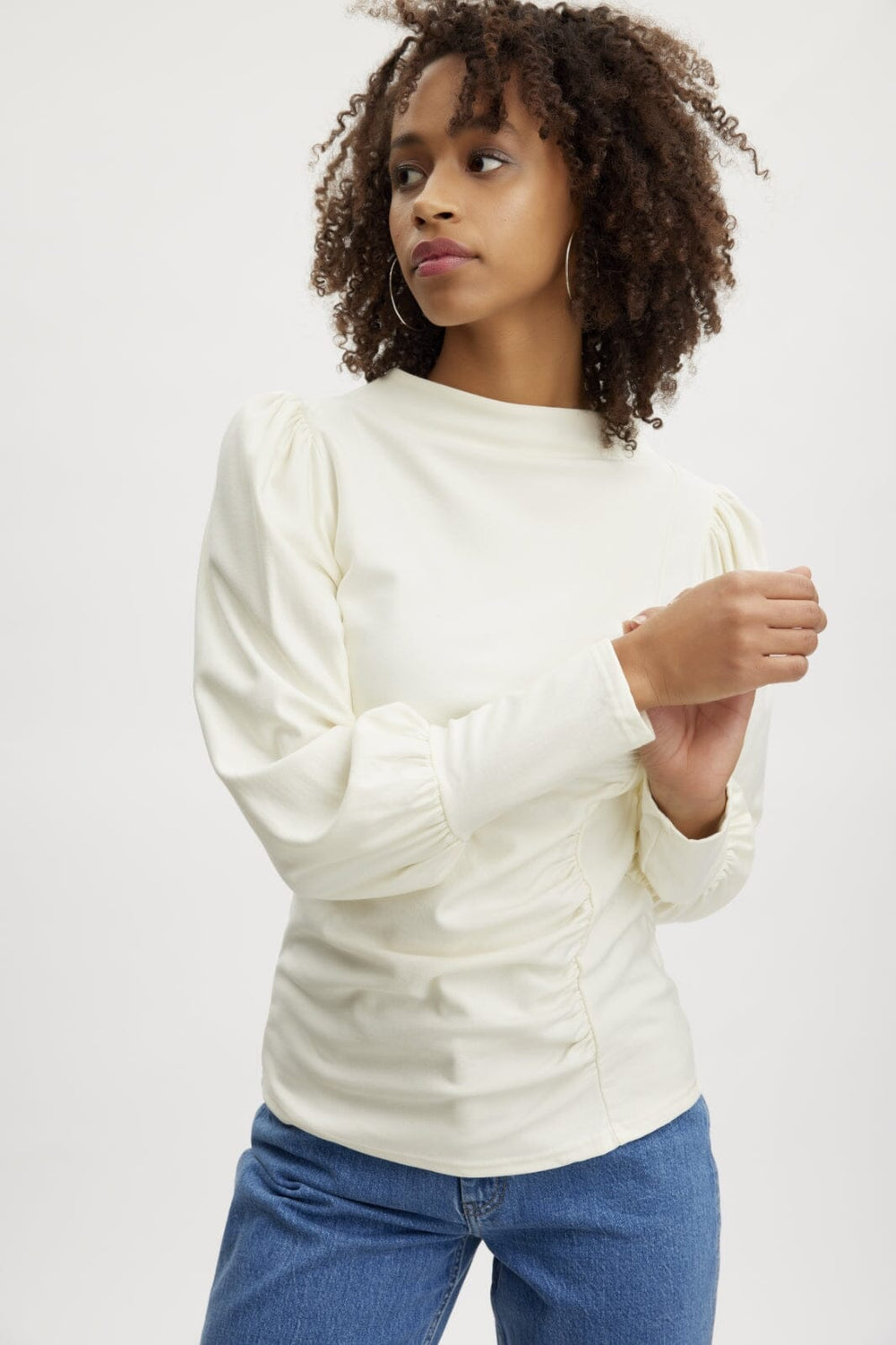 Gestuz - RifaGz Puff Blouse - Egret Bluser