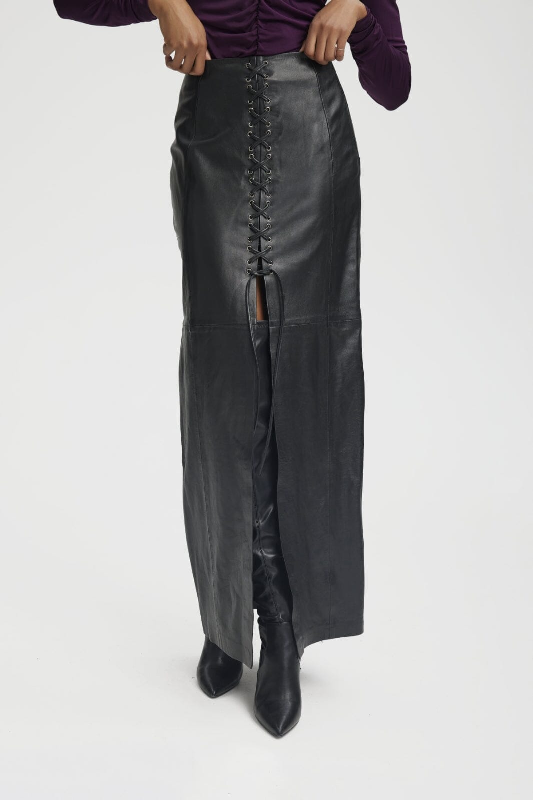 Gestuz - RodaniGZ HW long skirt - Black Nederdele