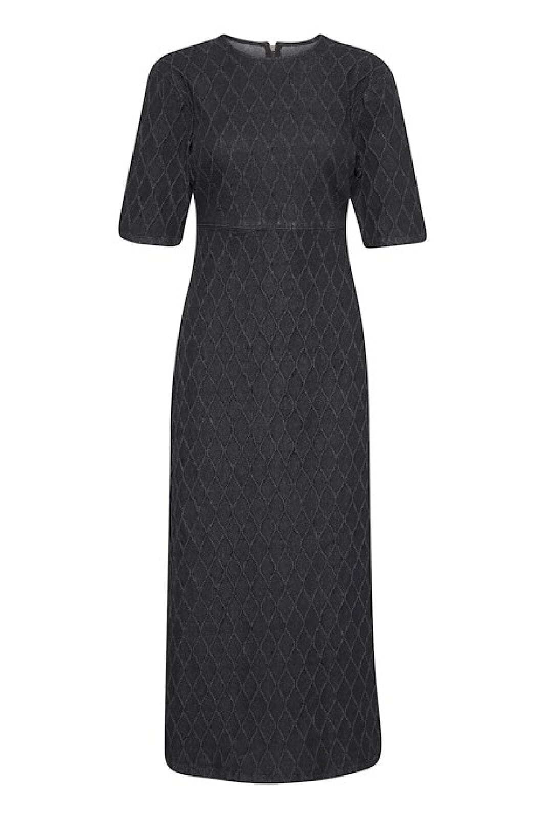 Gestuz - Rozeringz Ss Long Dress - 100642 Dark Black Wash Kjoler