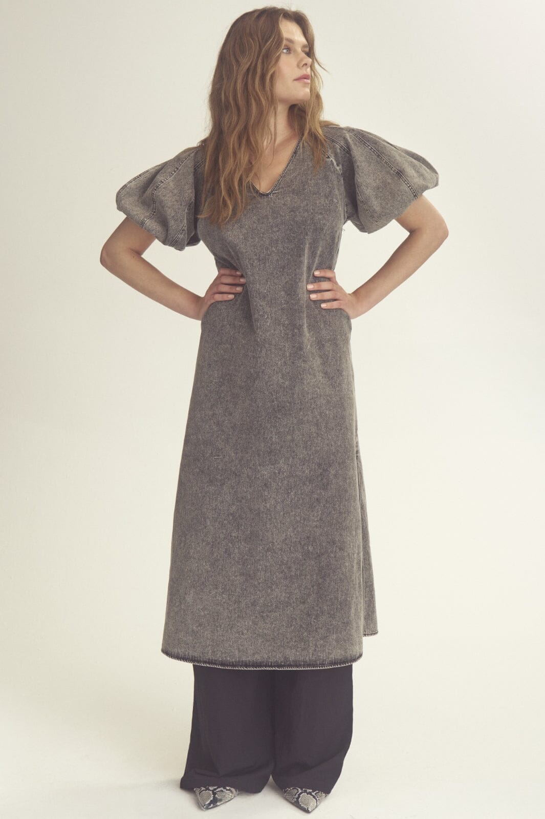 Gossia - Anninago Dia Dress G2738 - Black Snow Wash Kjoler