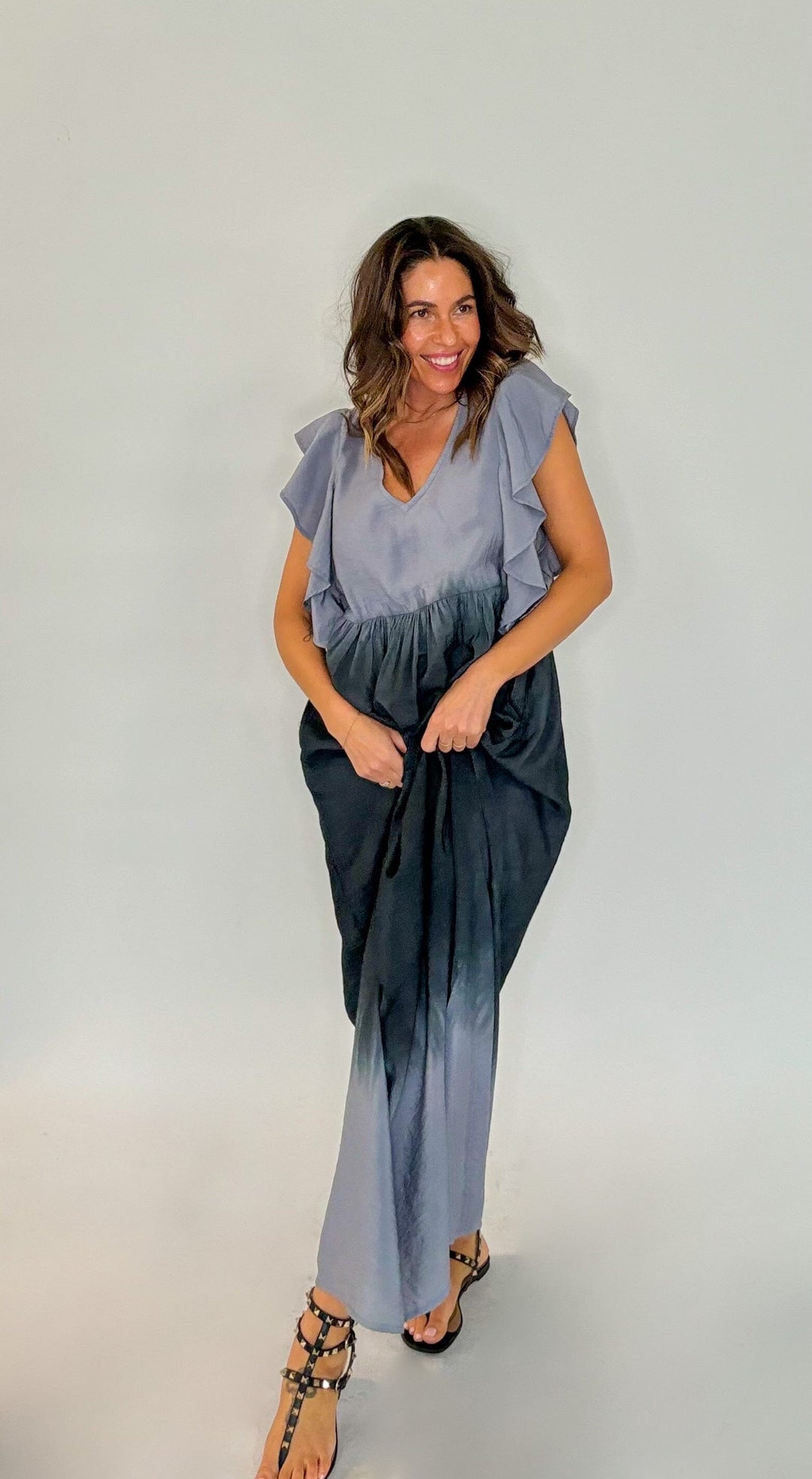 Gossia - Violago Dress G2429 - Grey Dip Dye Kjoler