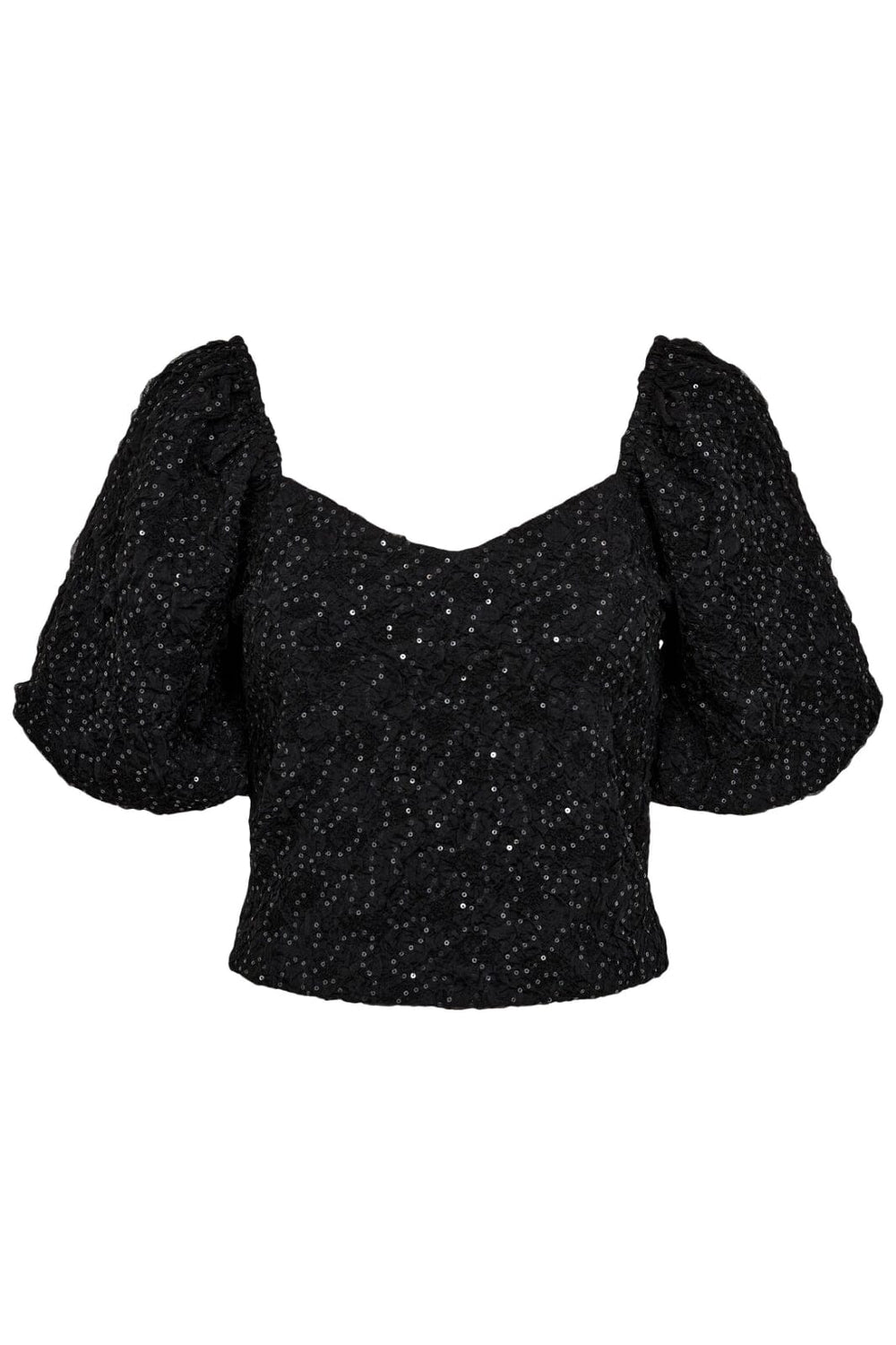 Haute L'Amitié - Dazzy Crease Sequin Top HL10379 - Black Toppe