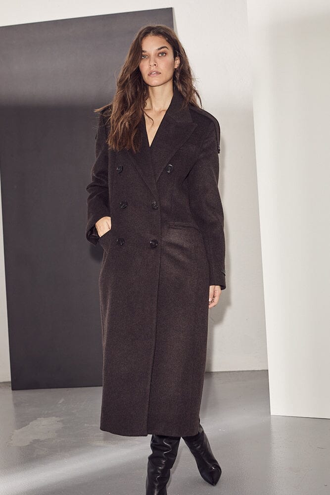 Haute L'Amitié - Lida Tailor Wool Coat HL10204 - Mocca Jakker