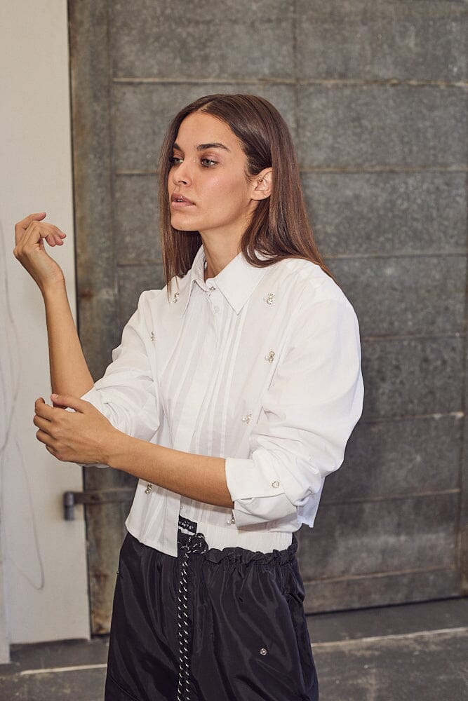 Haute L'Amitié - Pearl Crop Shirt HL10334 - White Skjorter