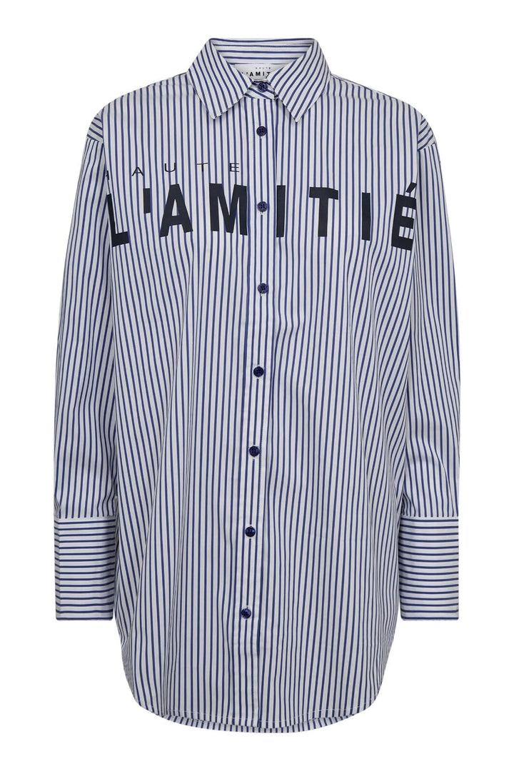 Haute L'Amitié - Stripe Chest Logo Shirt HL10300 - White Blue Stripe