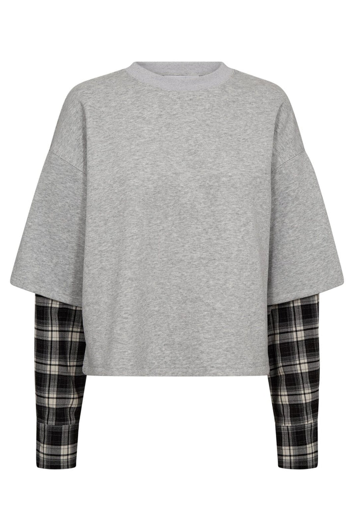 Haute L'Amitié - Sweat Ls Shirt Mix HL10327 - Grey Melangé