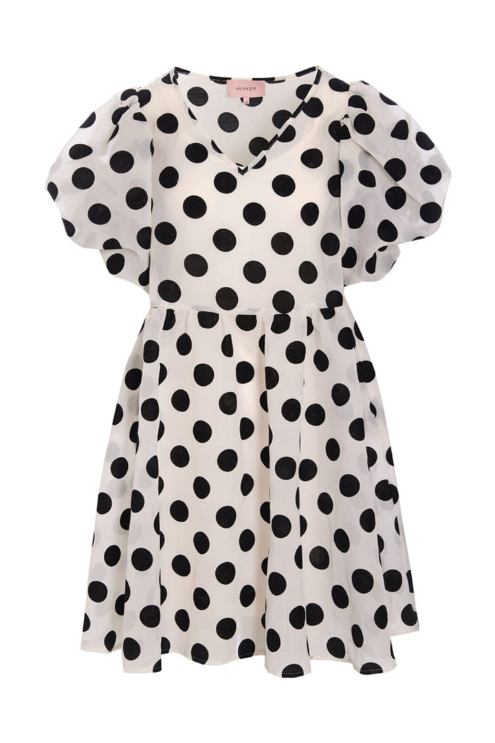 Hunkøn - Bobby Dress 25637 - White W/ Dots