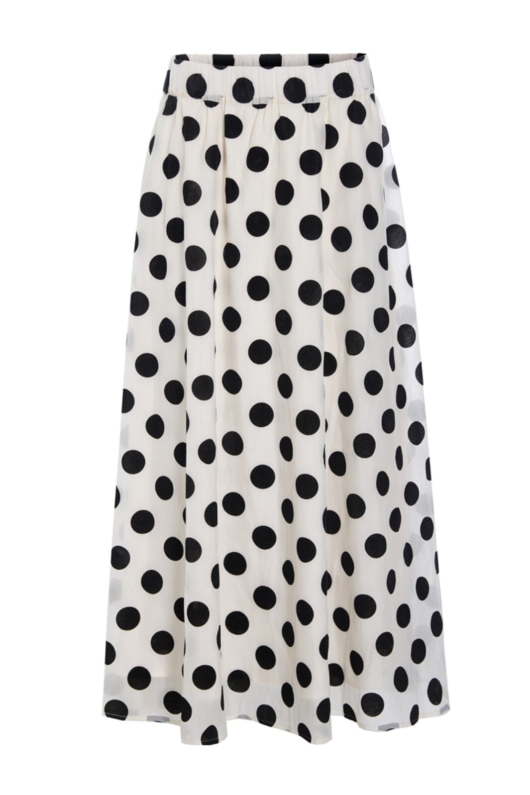 Hunkøn - Bobby Long Skirt 25636 - White W/ Dots