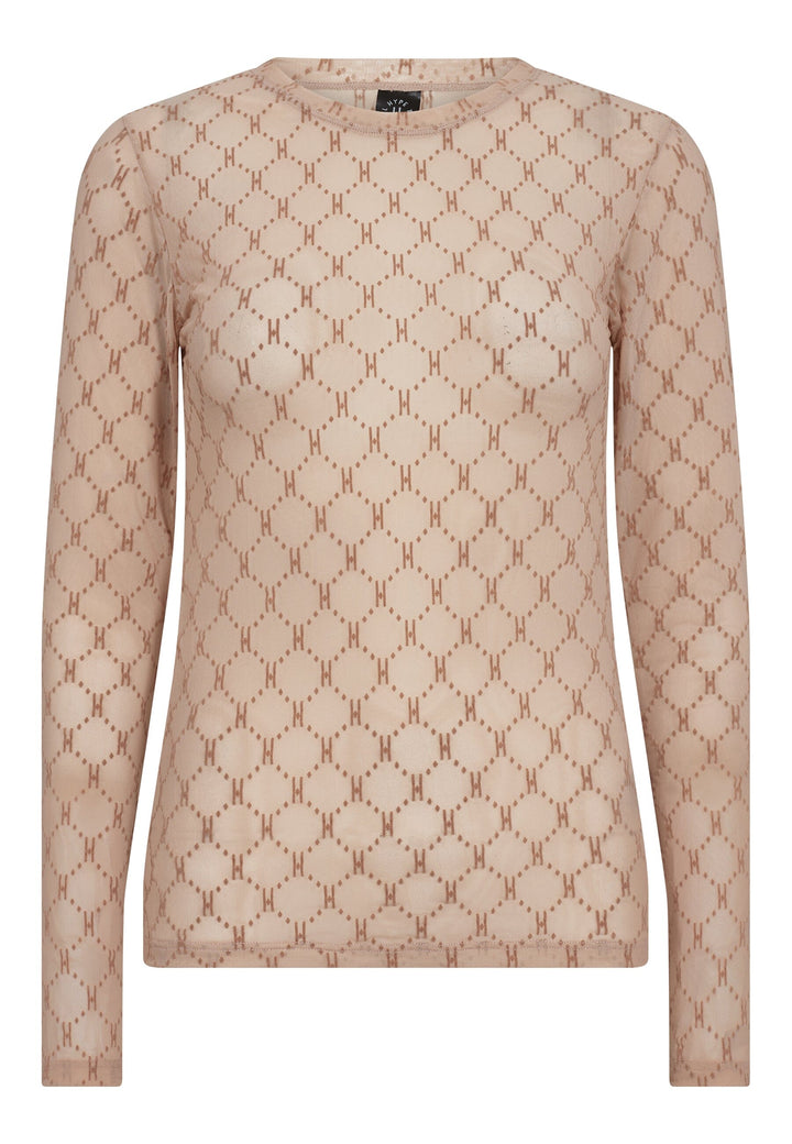 Hype The Detail - Mesh Blouse - 81 Sand Bluser