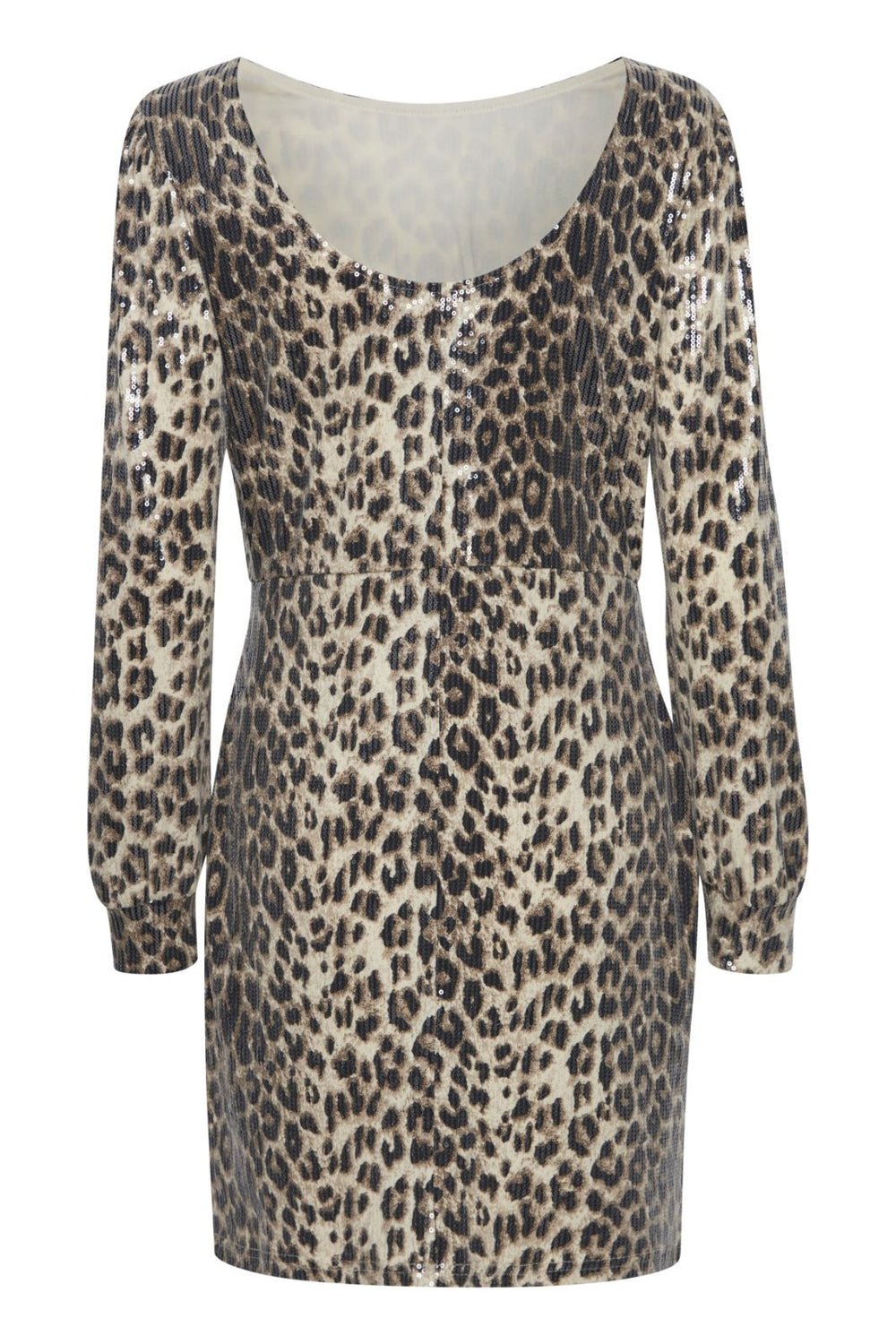 Ichi - Ixamabella Dress - Sandshell/Brown LEO print Kjoler