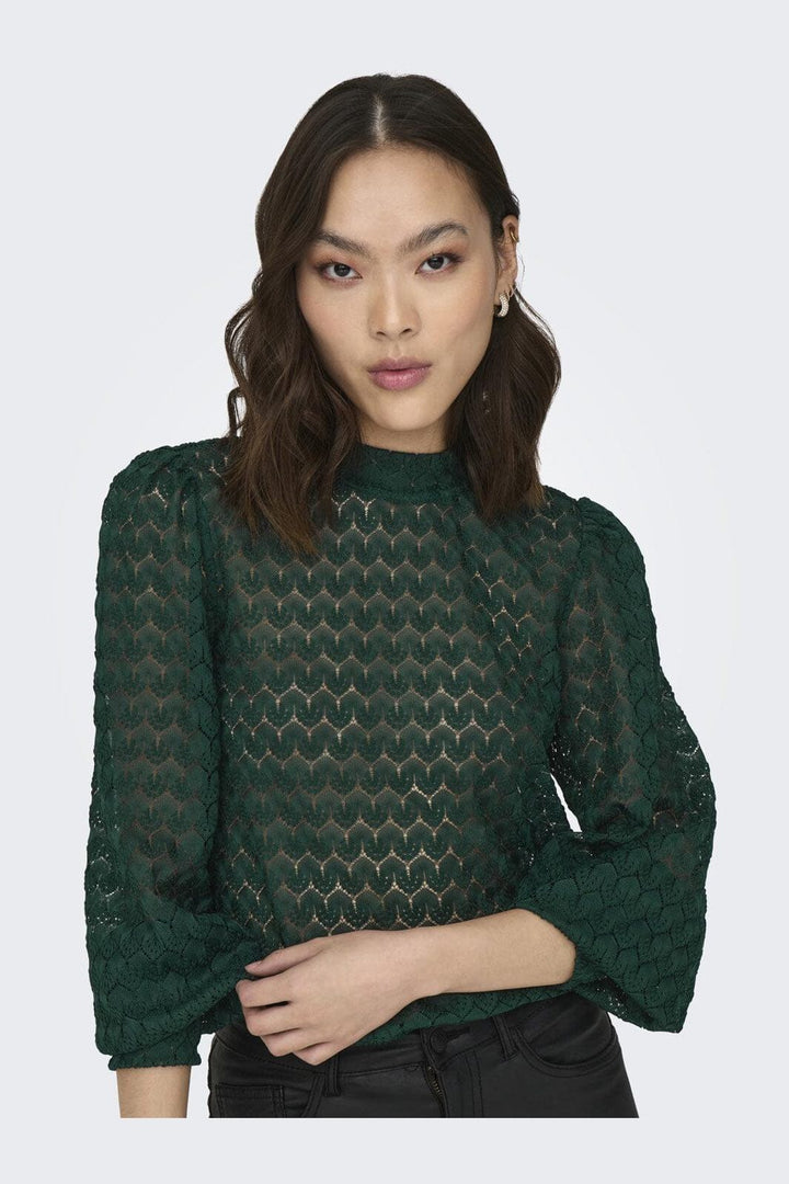 JDY - Jdyavery L/S Lace Top - 4381103 Scarab