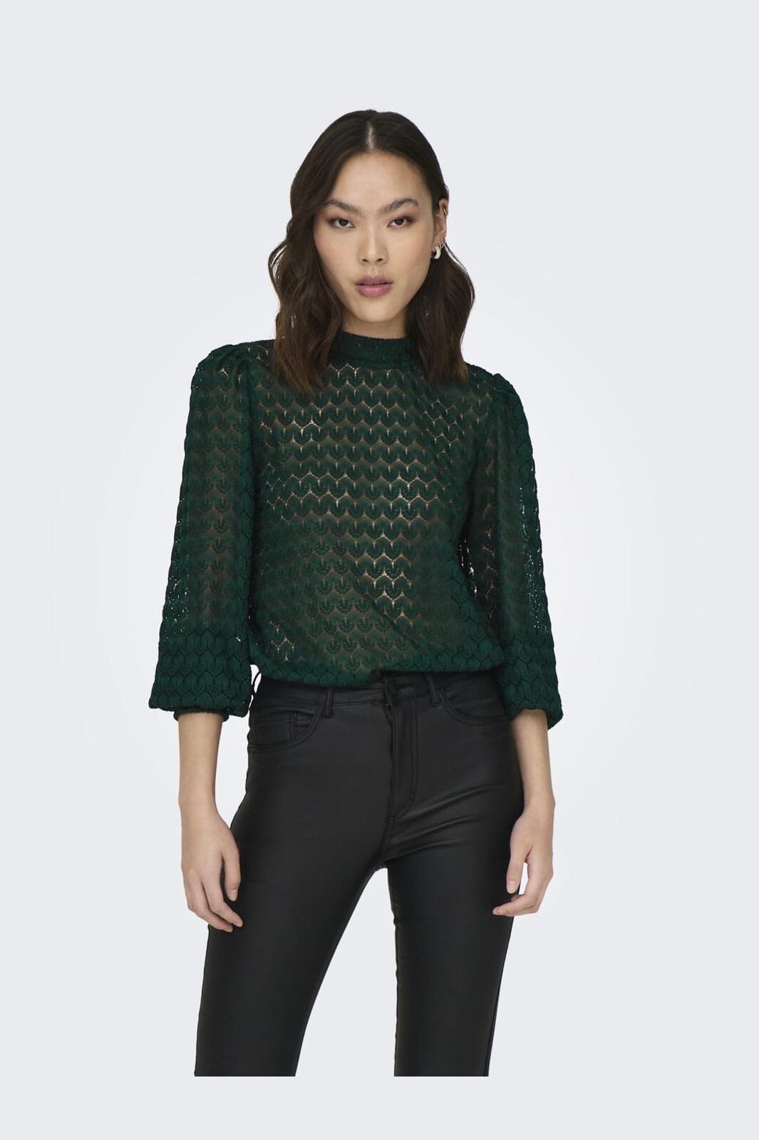 JDY - Jdyavery L/S Lace Top - 4381103 Scarab