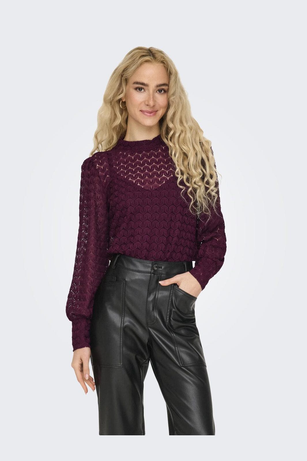 JDY - Jdyavery L/S Lace Top - 4745112 Fig