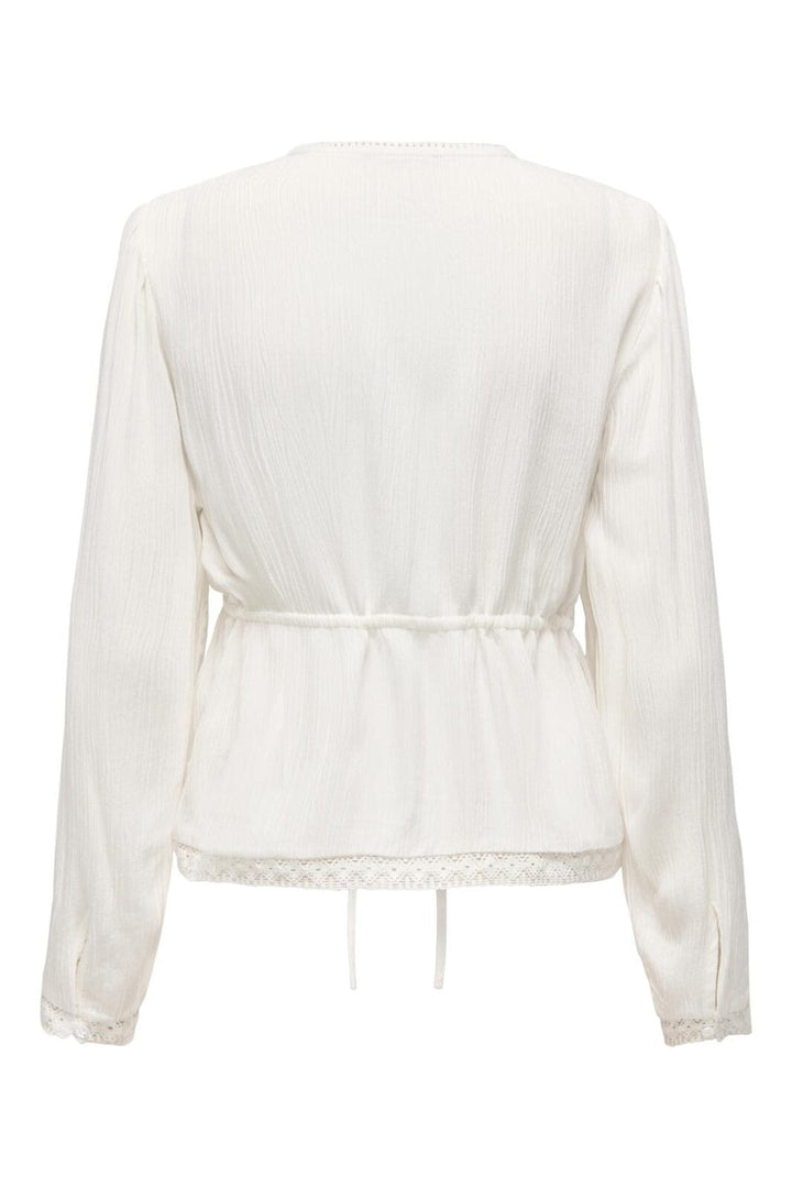 JDY - Jdycamille L/S Embroidery Top - 4991449 Cloud Dancer