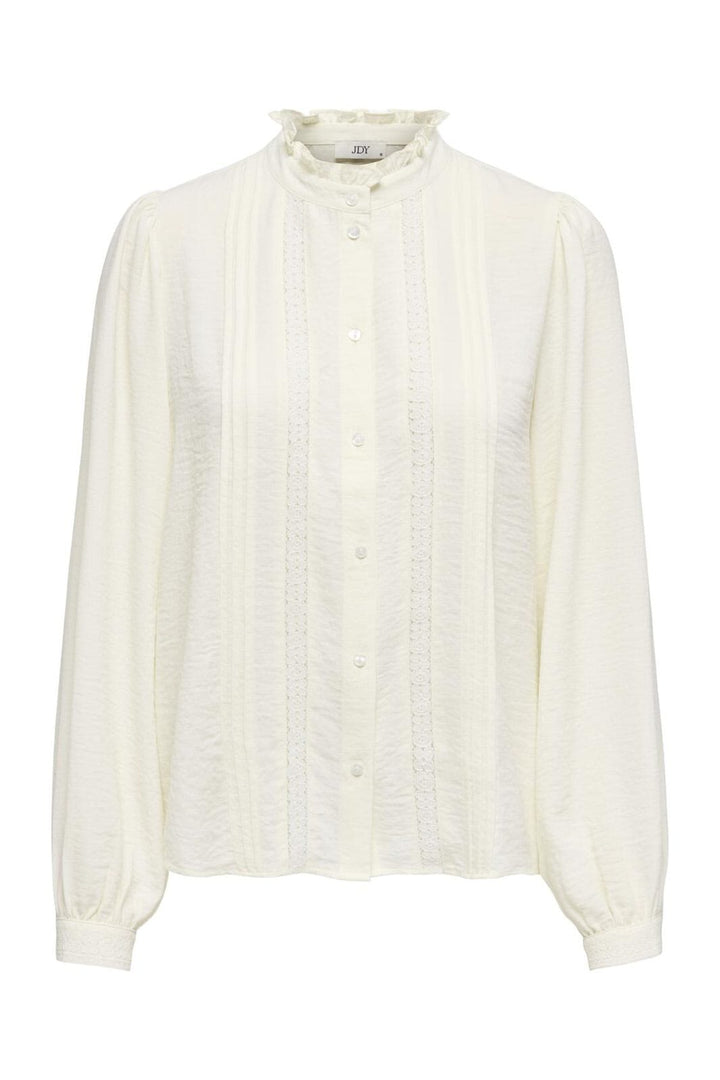 JDY - Jdyellis Life L/S Lace Shirt - 3844203 Cloud Dancer