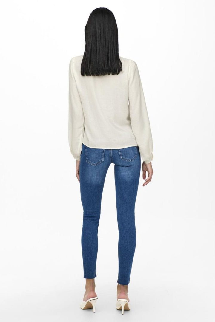 JDY - Jdyellis Life L/S Lace Shirt - 3844203 Cloud Dancer