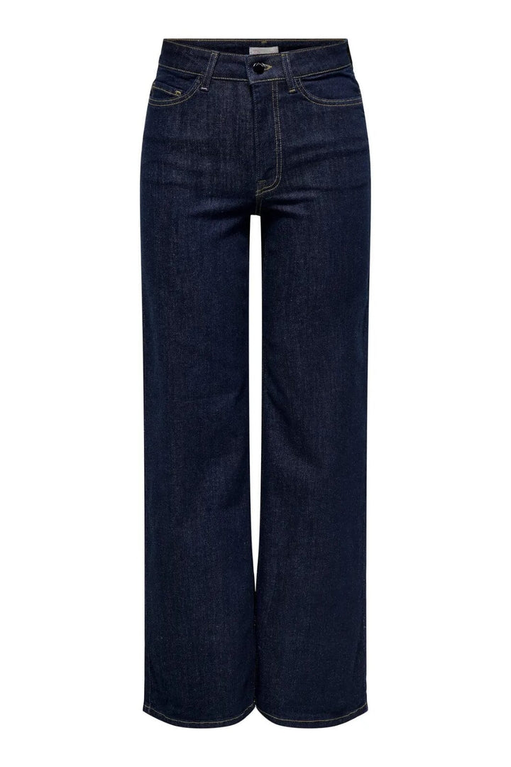 JDY - Jdyfelina-Fina Wide Rinse Jnsdnm - 4840357 Dark Blue Denim Rinse Blue Denim Jeans
