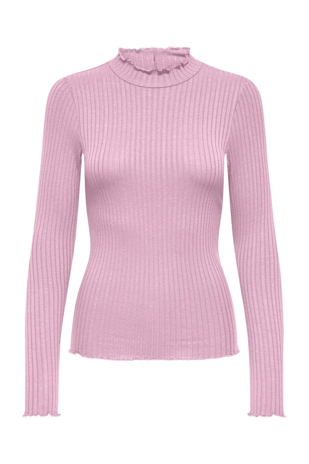 JDY - Jdyfransiska Life L/S Hi-Nck Top Jr - 4957326 Pink Lady